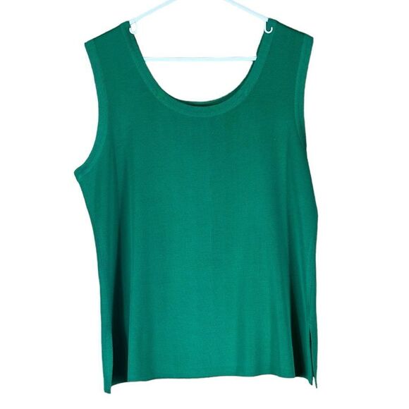 Misook Scoop Neck Sleeveless Green Top Size 0X - Picture 7 of 11